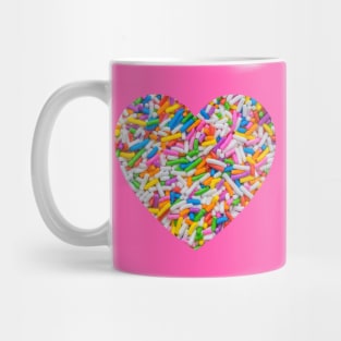 Rainbow Sprinkles Heart Mug